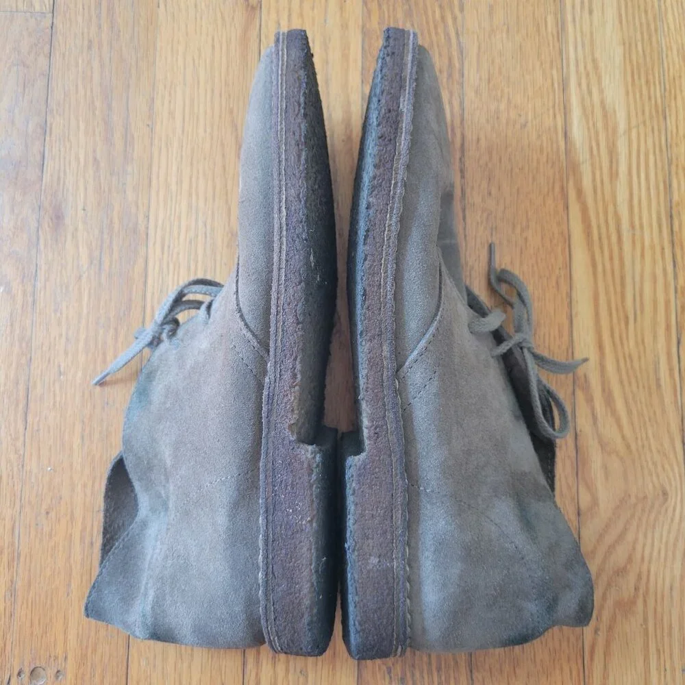 J Crew Brown Suede Leather Ankle Chukka Boots 8 Lace Up Fall Autumn Retro‎